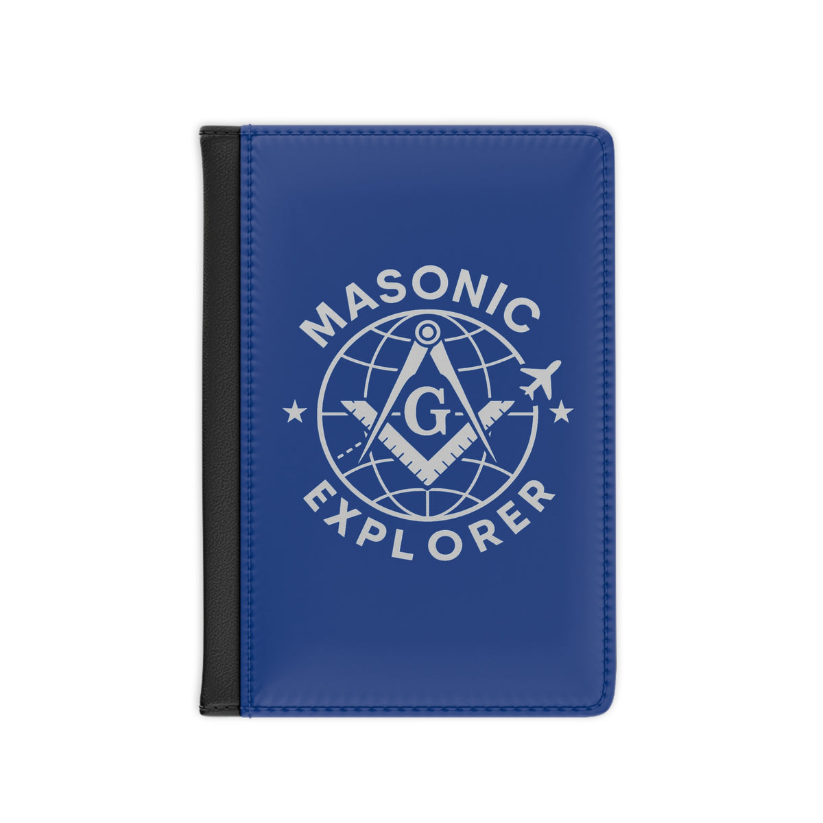 Master Mason Blue Lodge Passport Cover - Blue Masonic Explorer PU Leather - Bricks Masons