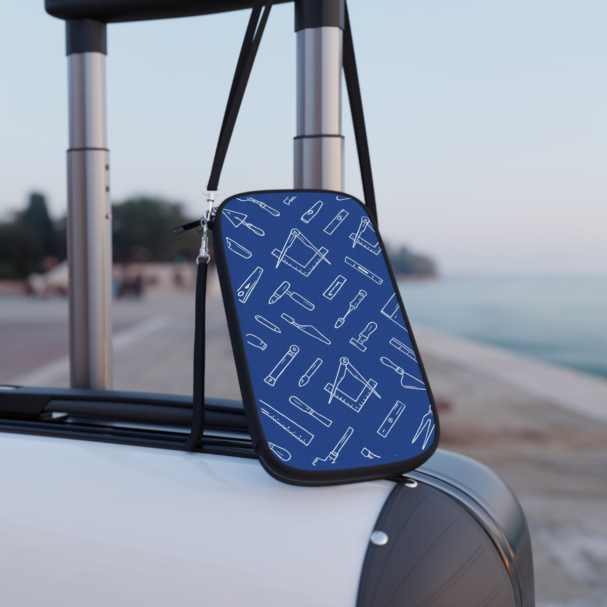 Master Mason Blue Lodge Passport Wallet - Blue & White Working Tools - Bricks Masons