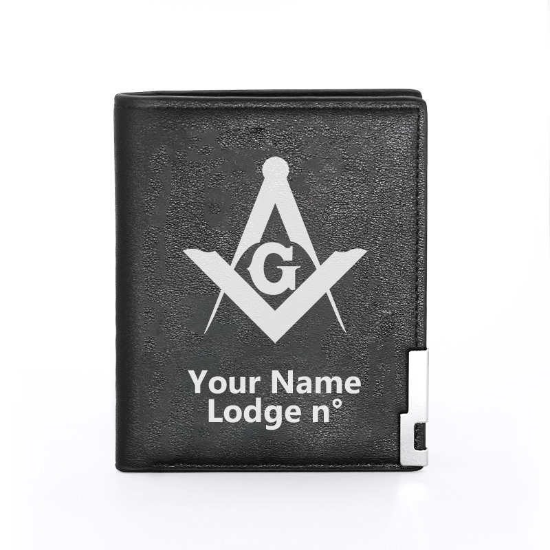 Master Mason Blue Lodge Wallet - Black & Brown - Bricks Masons