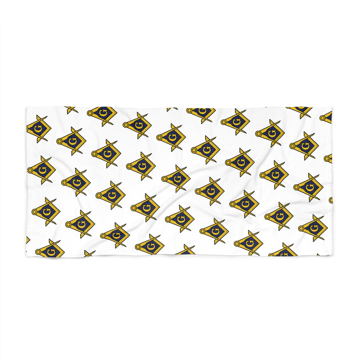 Master Mason Blue Lodge Towel - Square & Compass G Beach Towel - Bricks Masons