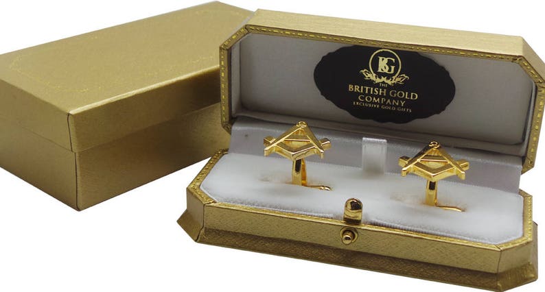 Master Mason Blue Lodge Cufflinks - Brotherhood Luxurious Gift Cased - Bricks Masons