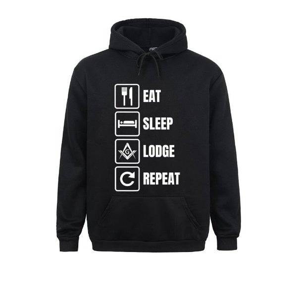 Master Mason Blue Lodge Hoodie - Eat Sleep Lodge Repeat Various Colors - Bricks Masons