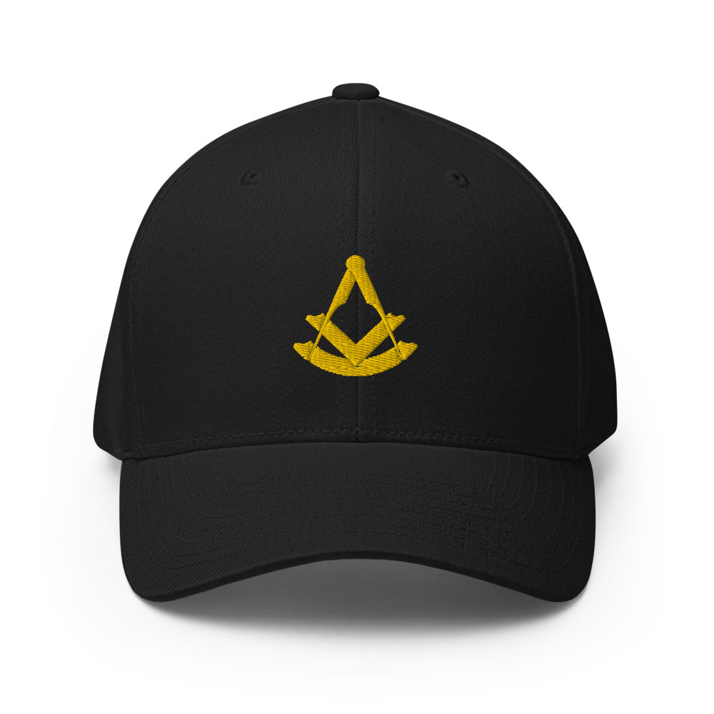 Past Master Blue Lodge Baseball Cap - Golden Embroidery - Bricks Masons