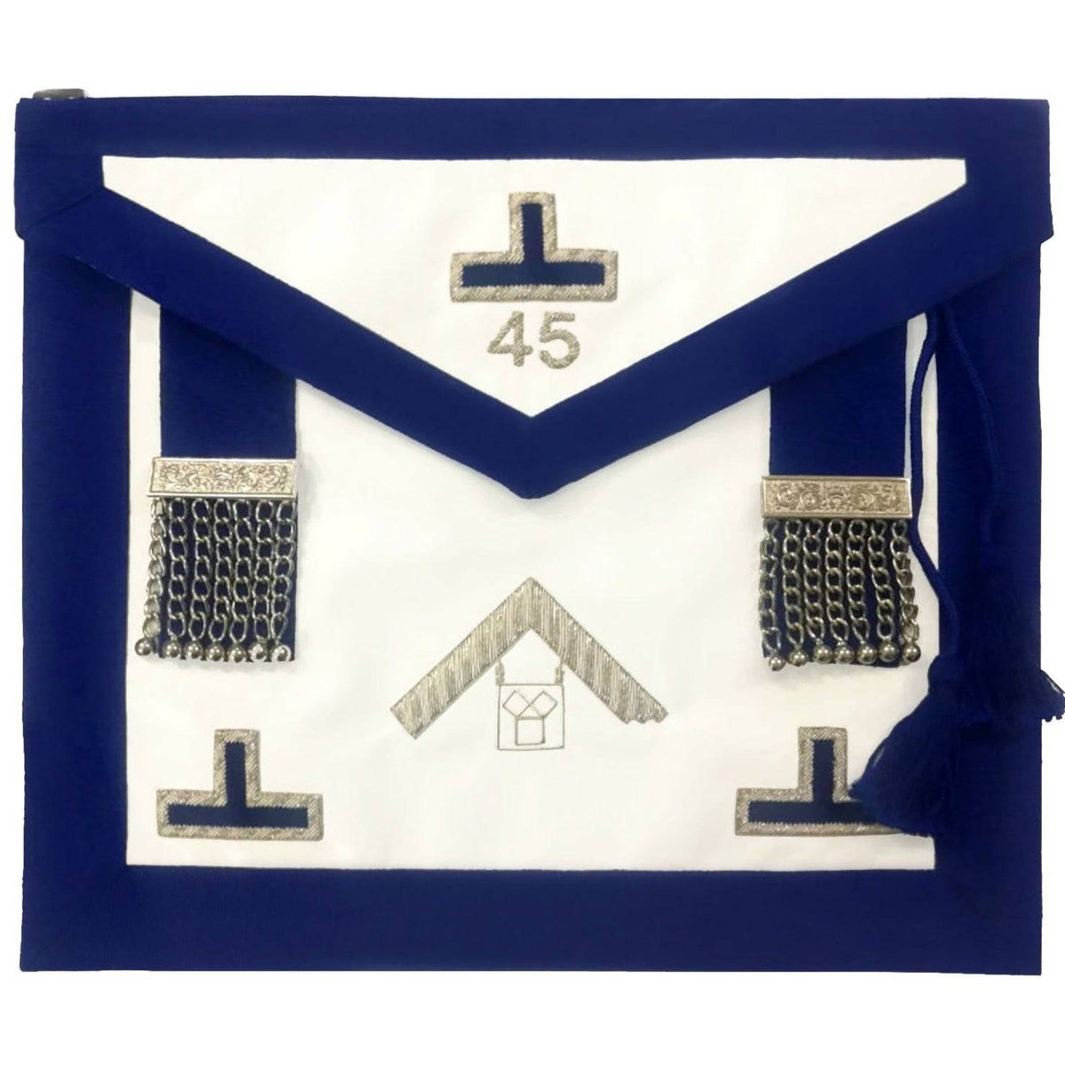 Past Master Blue Lodge Pennsylvania Regulation Apron - Royal Blue - Bricks Masons