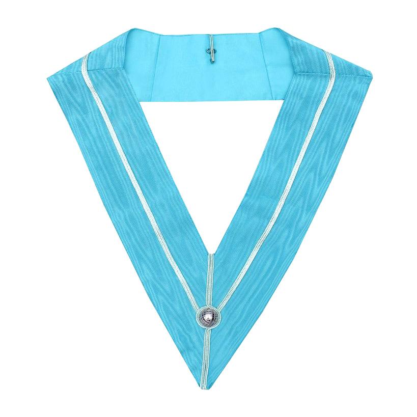 Past Master Craft English Regulation Collar - Turquoise Moire - Bricks Masons