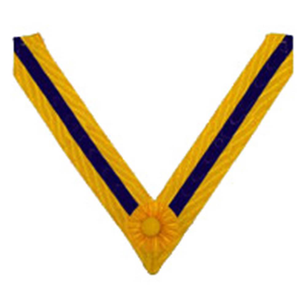 Past Supreme Ruler Order of The Secret Monitor Collarette - Yellow & Blue - Bricks Masons
