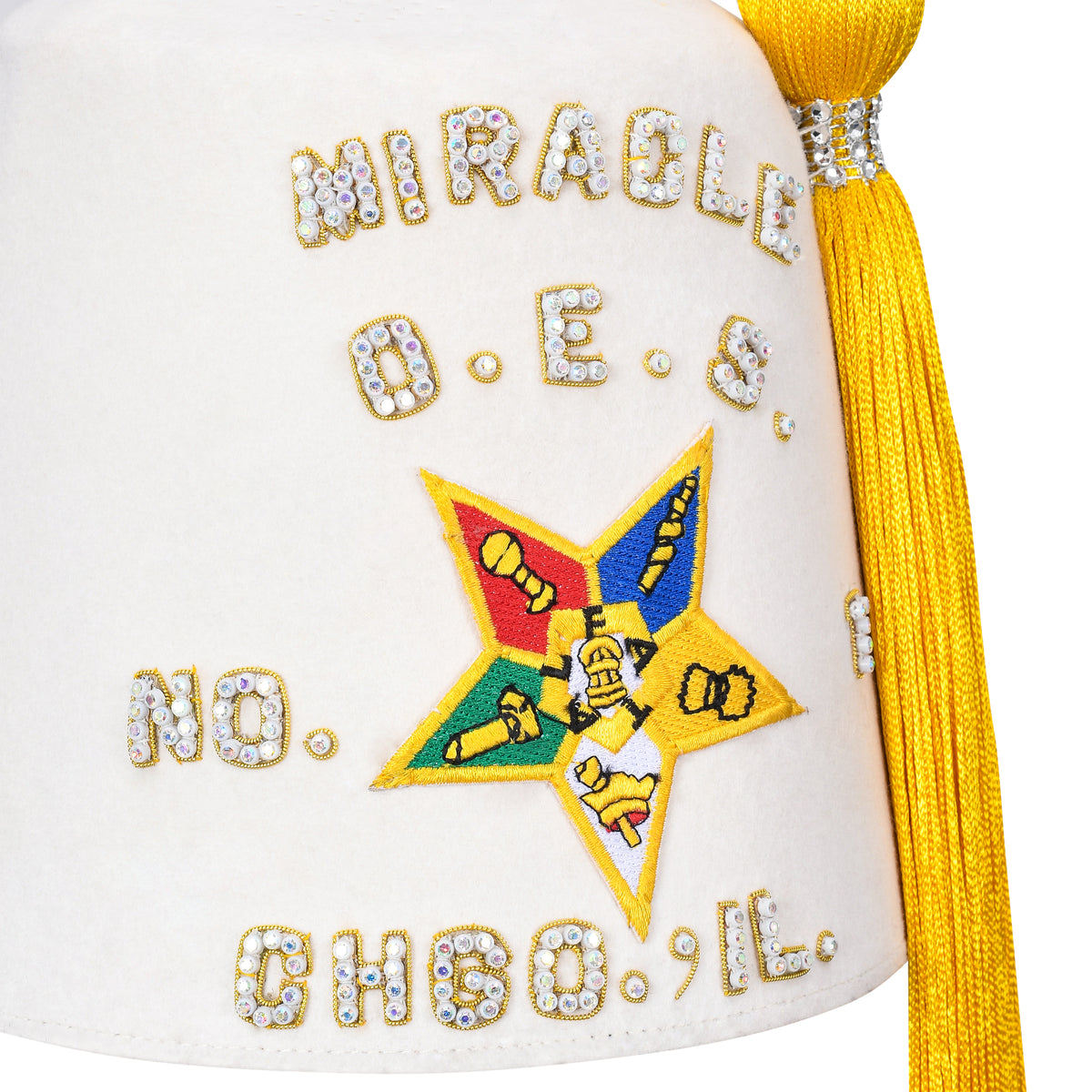 OES Fez Hat - Miracle (with row rhinestones) - Bricks Masons