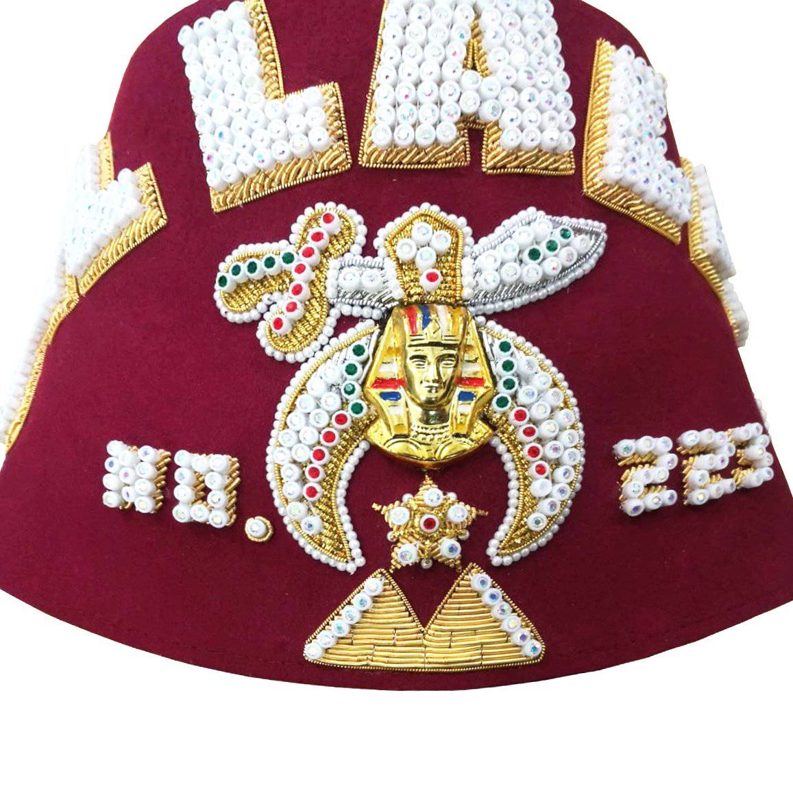 Shriners Fez Hat - Hand Embroidery