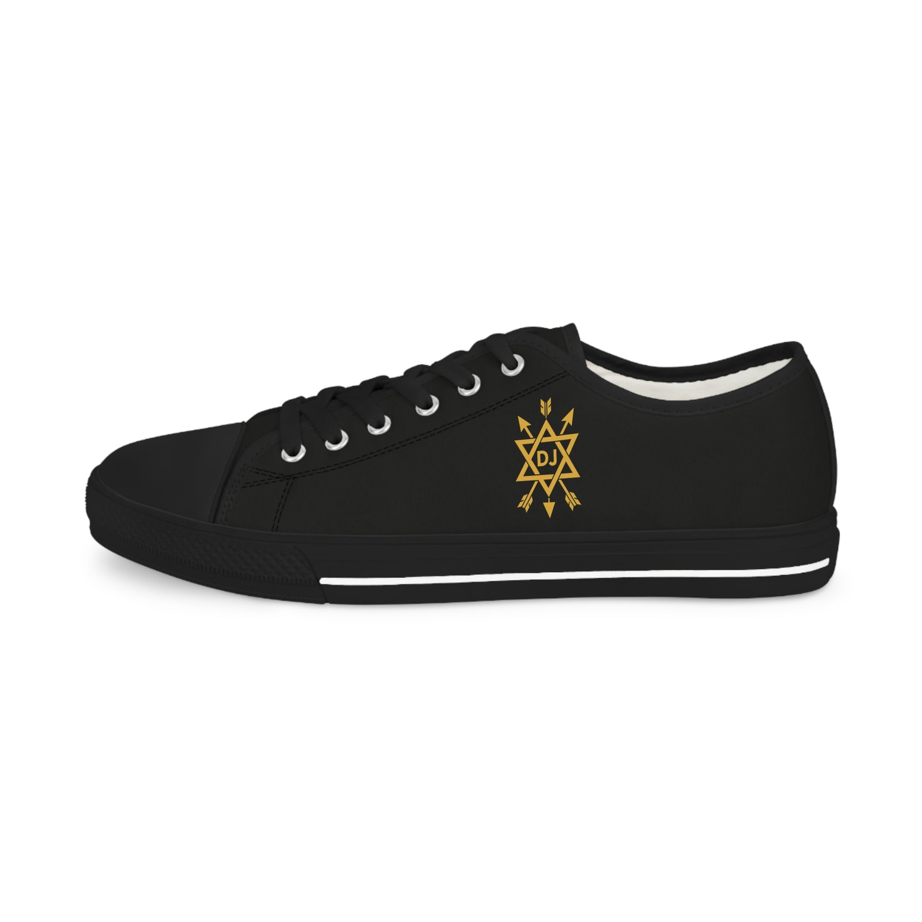 Order of the Secret Monitor Sneaker - Low Top Sneaker Black & White Golden Emblem - Bricks Masons