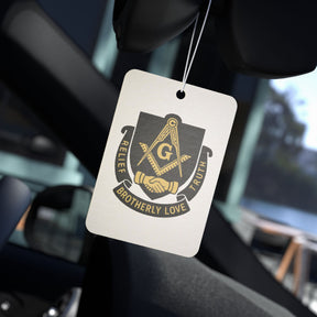 Master Mason Blue Lodge Car Air Freshener - Relief Brotherly Love Truth - Bricks Masons