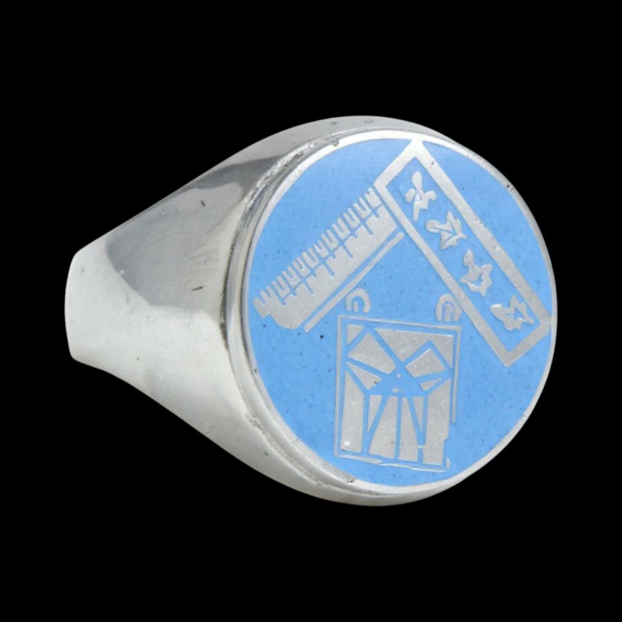Pythagorean Theorem Enamel Ring Silver 1.8 Cm 12 Gr Art 1029 - Bricks Masons