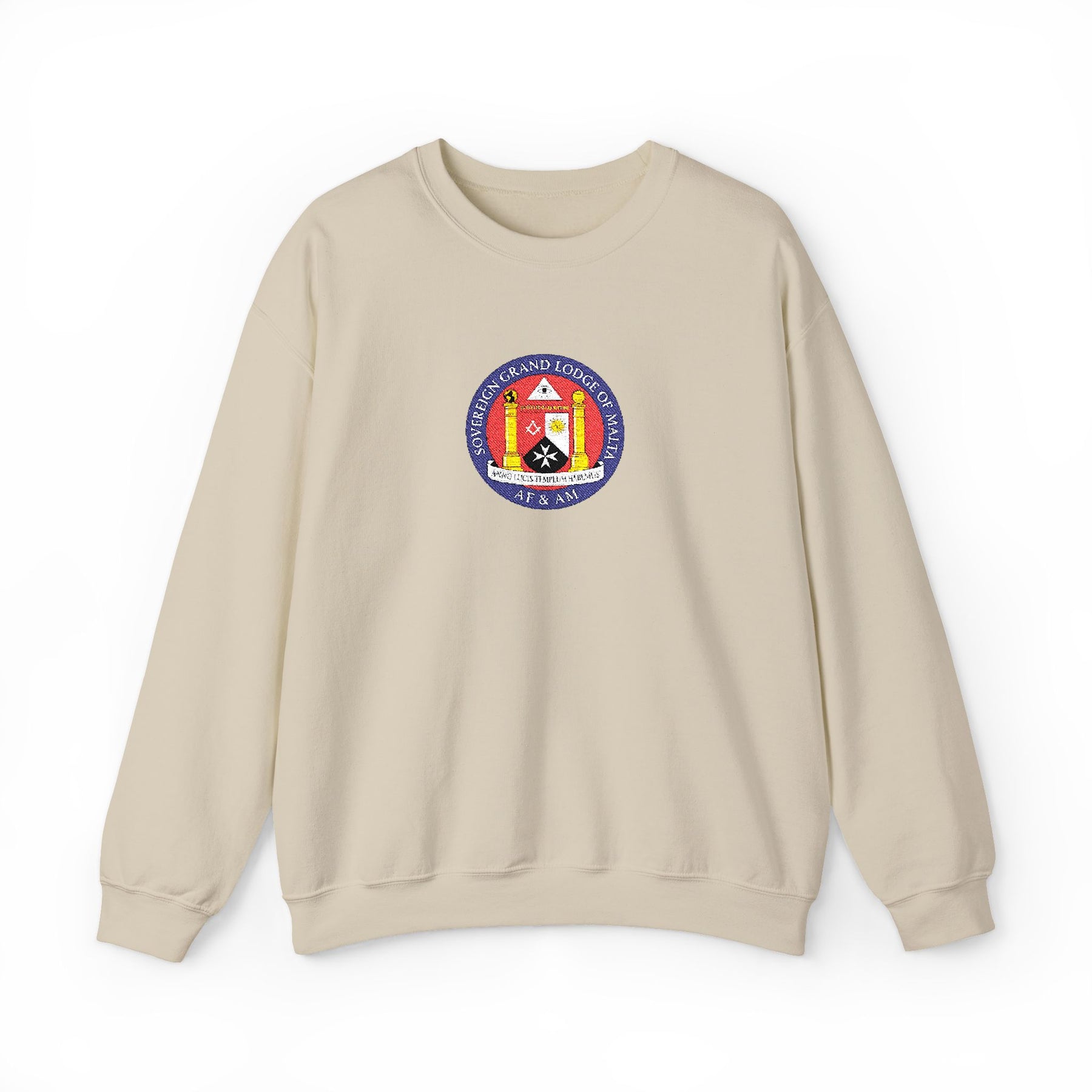 Malta Jurisdiction Sweatshirt - Crewneck Embroidered Emblem - Bricks Masons