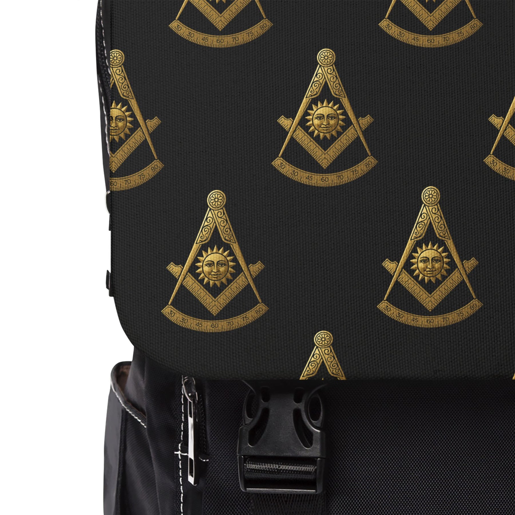 Past Master Blue Lodge Backpack - Gold Square & Compass With Sun - Bricks Masons