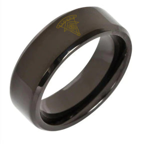 Past Master Blue Lodge California Regulation Ring - Tungsten Carbide Personalizable - Bricks Masons