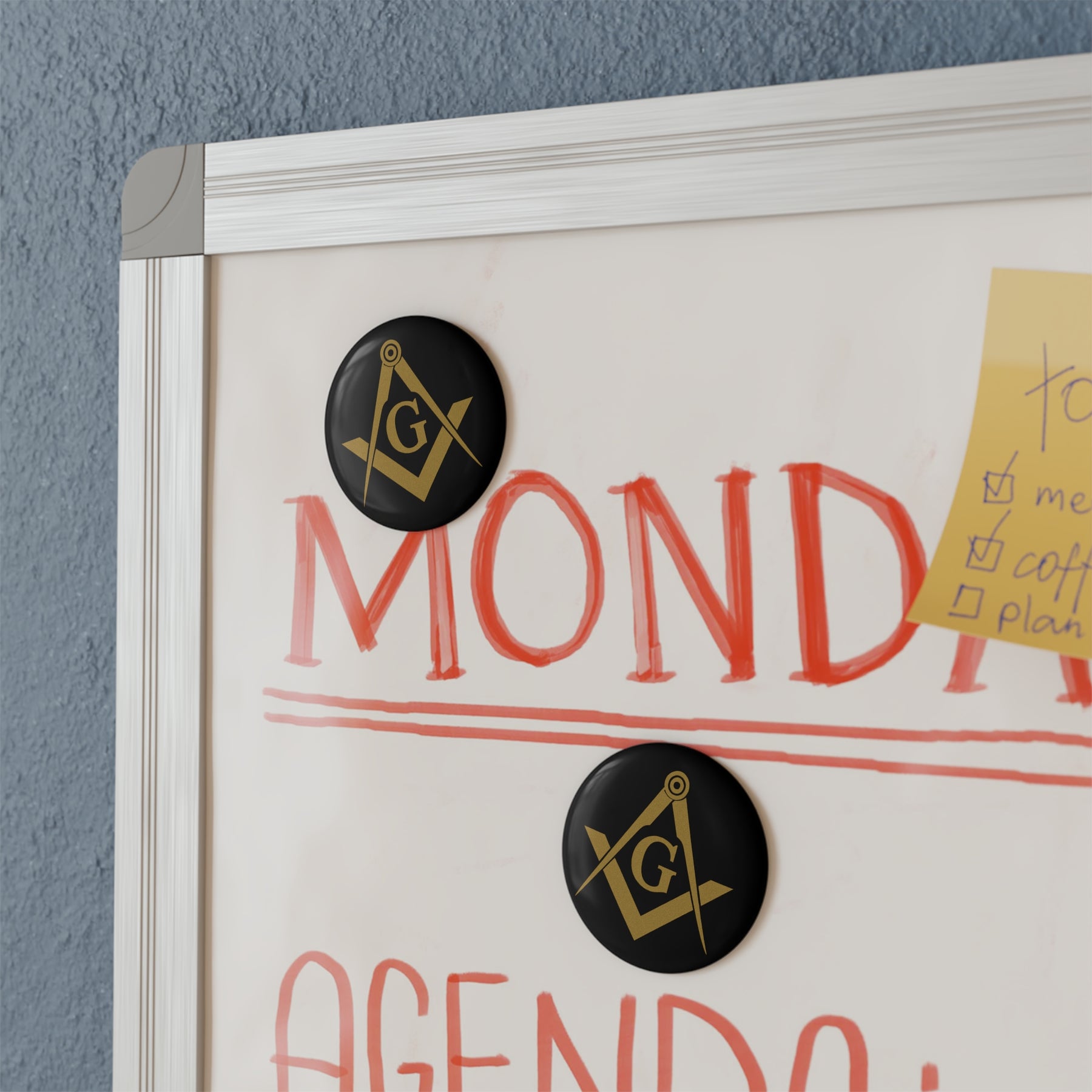 Master Mason Blue Lodge Magnet - Decorative Refrigerator - Bricks Masons