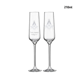 Master Mason Blue Lodge Champagne Flute - 2 Pieces Set