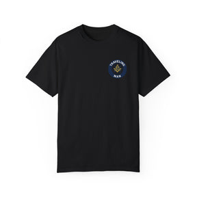 Master Mason Blue Lodge T-Shirt - Traveling Mason Garment-Dyed Tee - Bricks Masons
