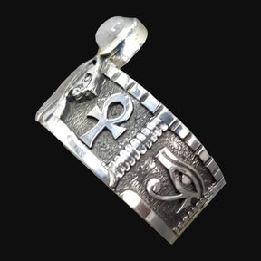 Egyptian Sekhmet Ring in Silver 1 cm 10 g Art 1135 - Bricks Masons