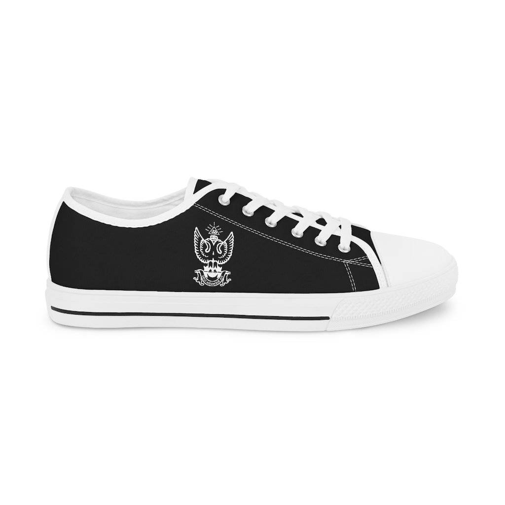 33rd Degree Scottish Rite Sneaker - Wings Up Low Top Black & White