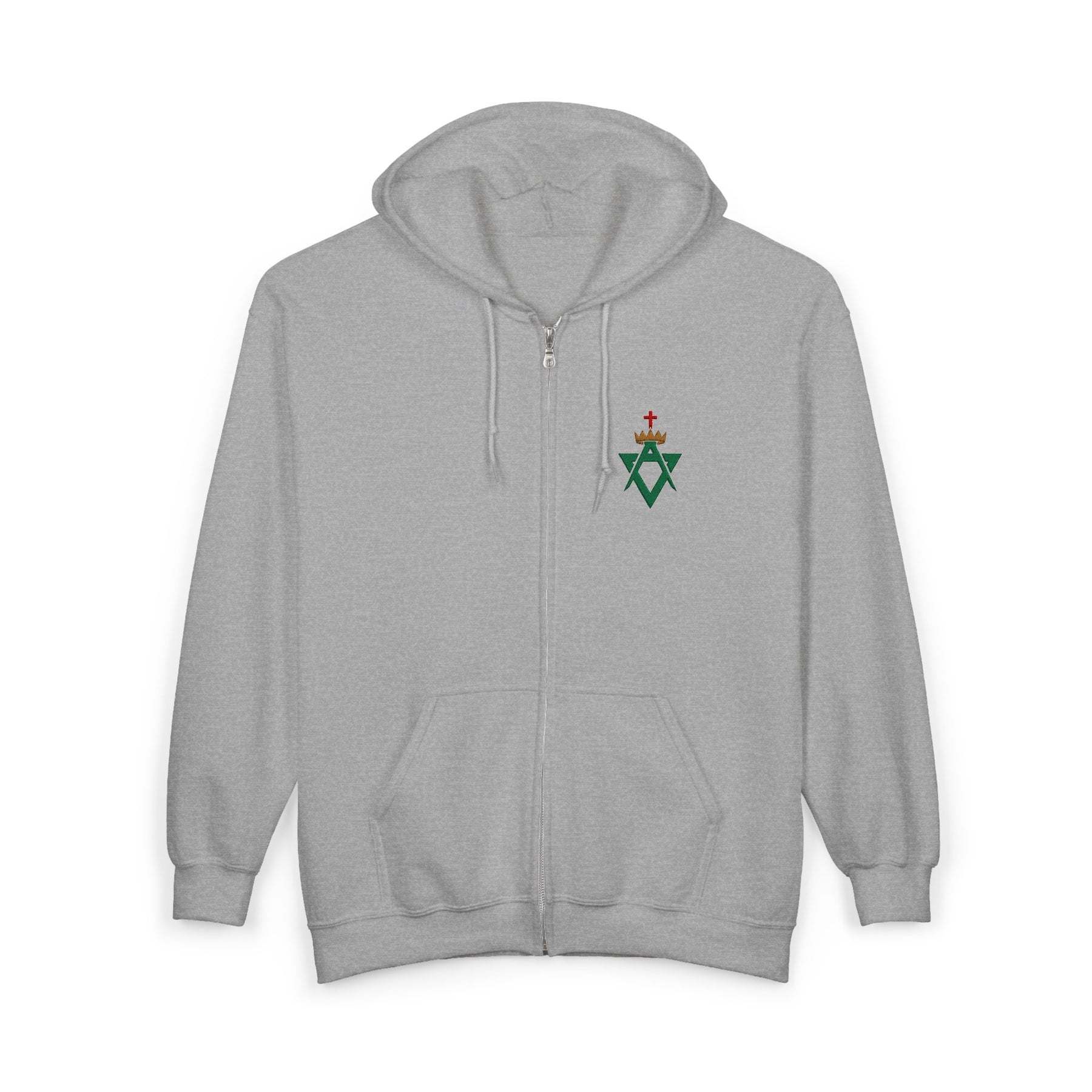 Allied Masonic Degrees Hoodie - Zip Up Jacket with AMD Emblem Embroidery - Bricks Masons