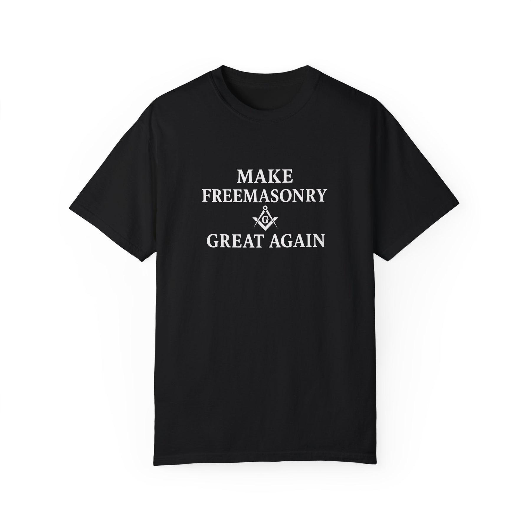 Master Mason Blue Lodge T-Shirt - Make Freemasonry Great Again Garment-Dyed Tee - Bricks Masons