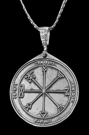 Solomon's Second and First Pentacle Pendant, consecrated to Jupiter, in Silver, 4 cm, 13 g, 44 Seals of Solomon, Art. 1160 - Bricks Masons