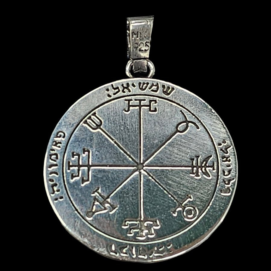 Solomon Pendant, Second and First Pentacle, Consecrated to the Sun, Silver, 3.6 cm, 17 g, Art. 1165 - Bricks Masons