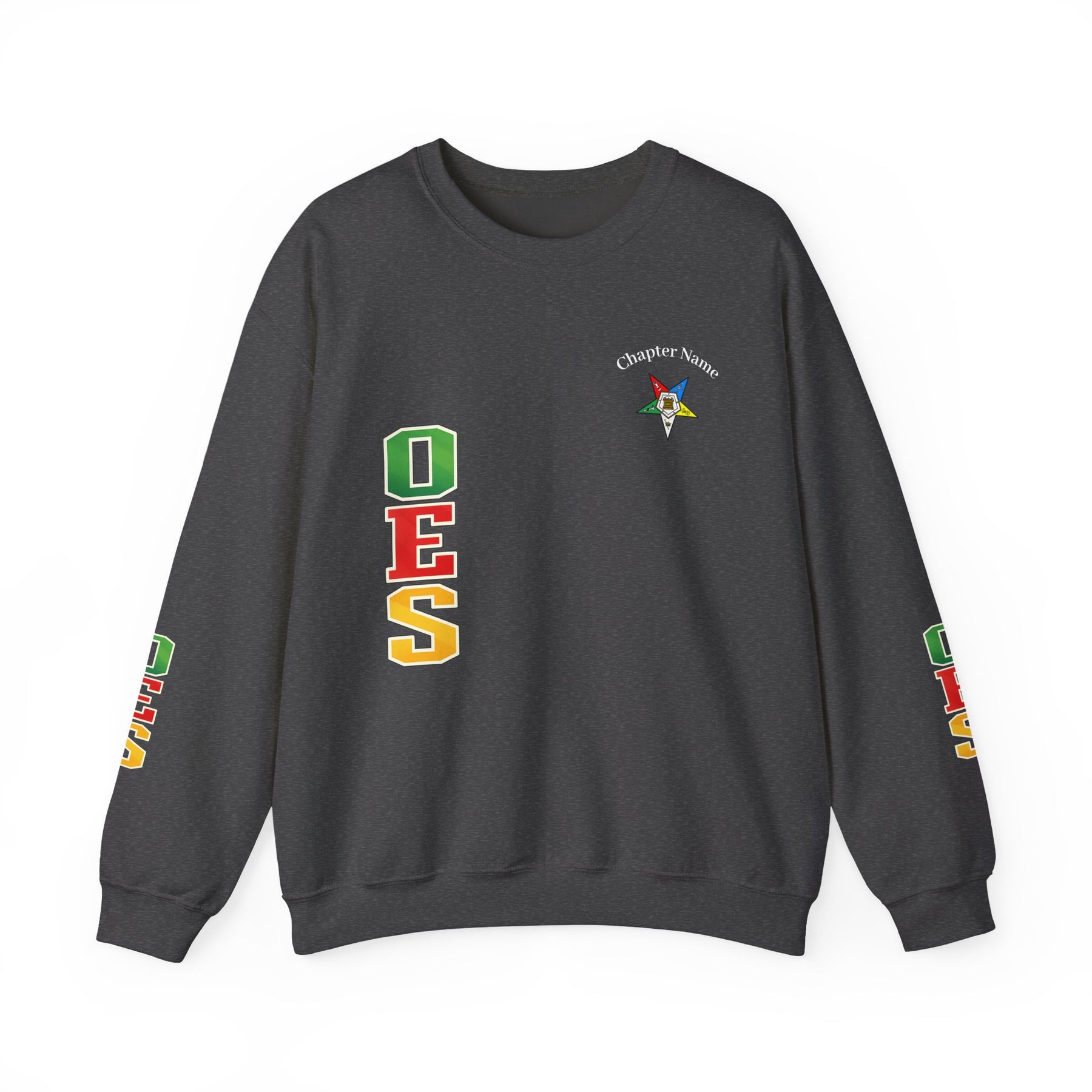 OES Sweatshirt - Colorful Eastern Star & Initials with Personalization - Bricks Masons
