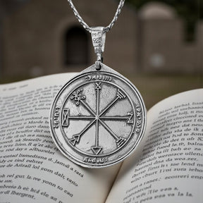 Solomon Pendant First and Second Pentacle consecrated to Jupiter in Silver 4 cm 12 gr 44 Seals of Solomon Art 1199 - Bricks Masons