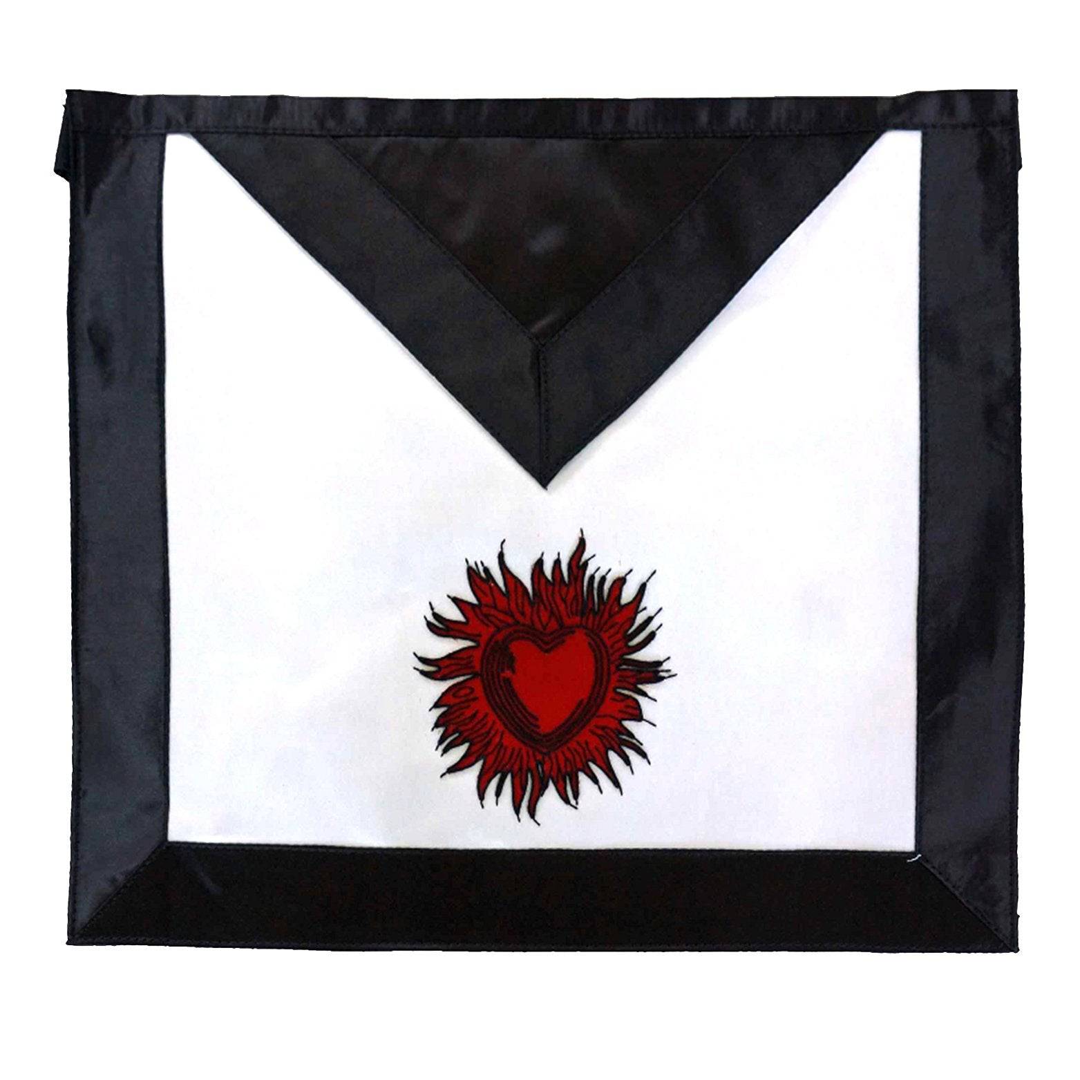 11th Degree Scottish Rite Apron - White with Red Emblem - Bricks Masons