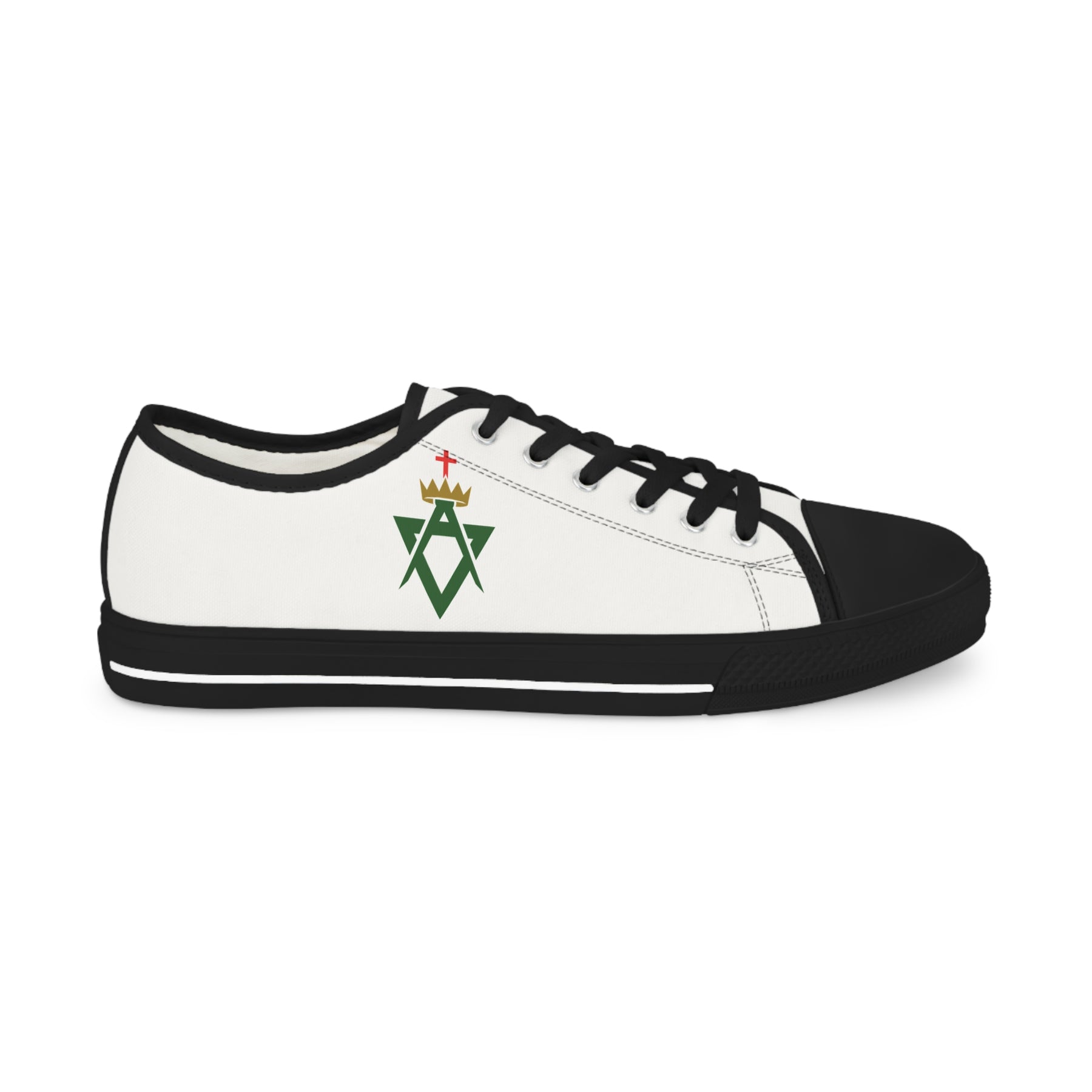 Allied Masonic Degrees Sneaker - Low Top Sneaker Black & White AMD Emblem - Bricks Masons
