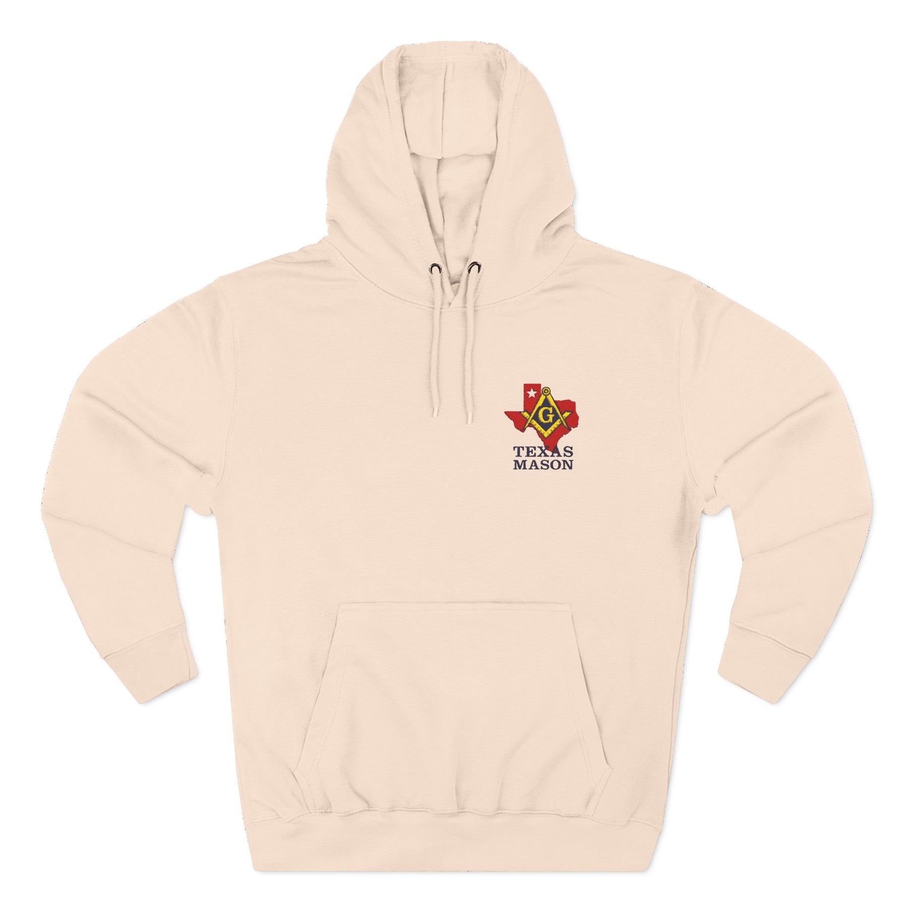 Master Mason Blue Lodge Hoodie - Three-Panel Fleece Front Embroidery - Bricks Masons