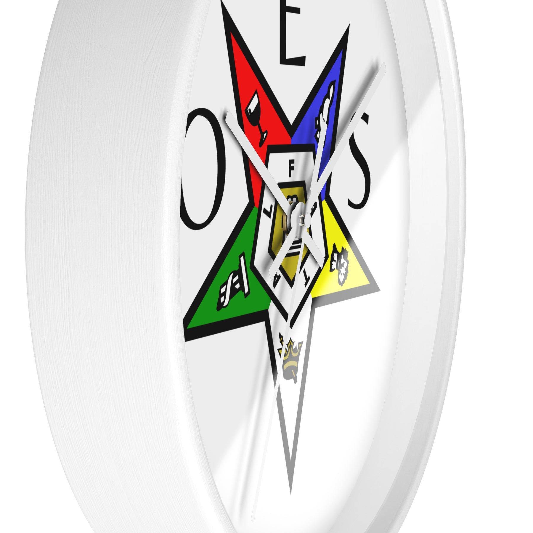 OES Clock - Colorful Star Emblem - Bricks Masons