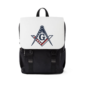 Master Mason Blue Lodge Backpack - US Flag Square & Compass G - Bricks Masons