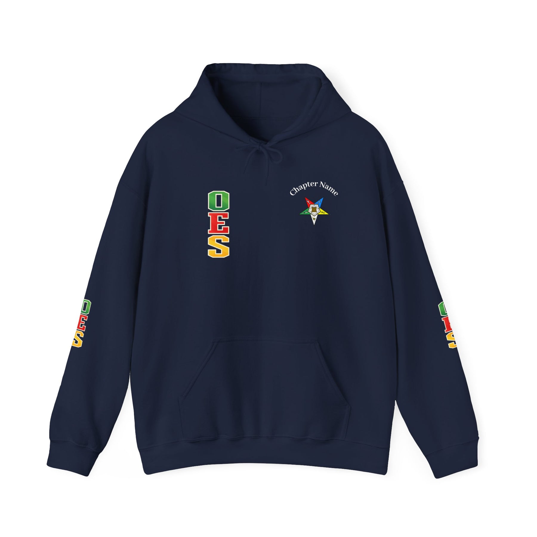 OES Hoodie - Colorful Eastern Star & Initials with Personalization - Bricks Masons