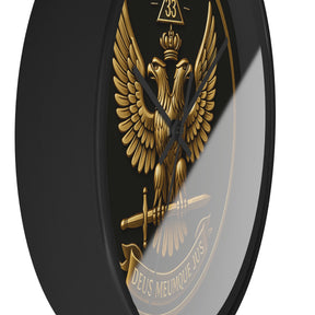 33rd Degree Scottish Rite Clock - Eagle Emblem with “Deus Meumque Jus 33” - Bricks Masons