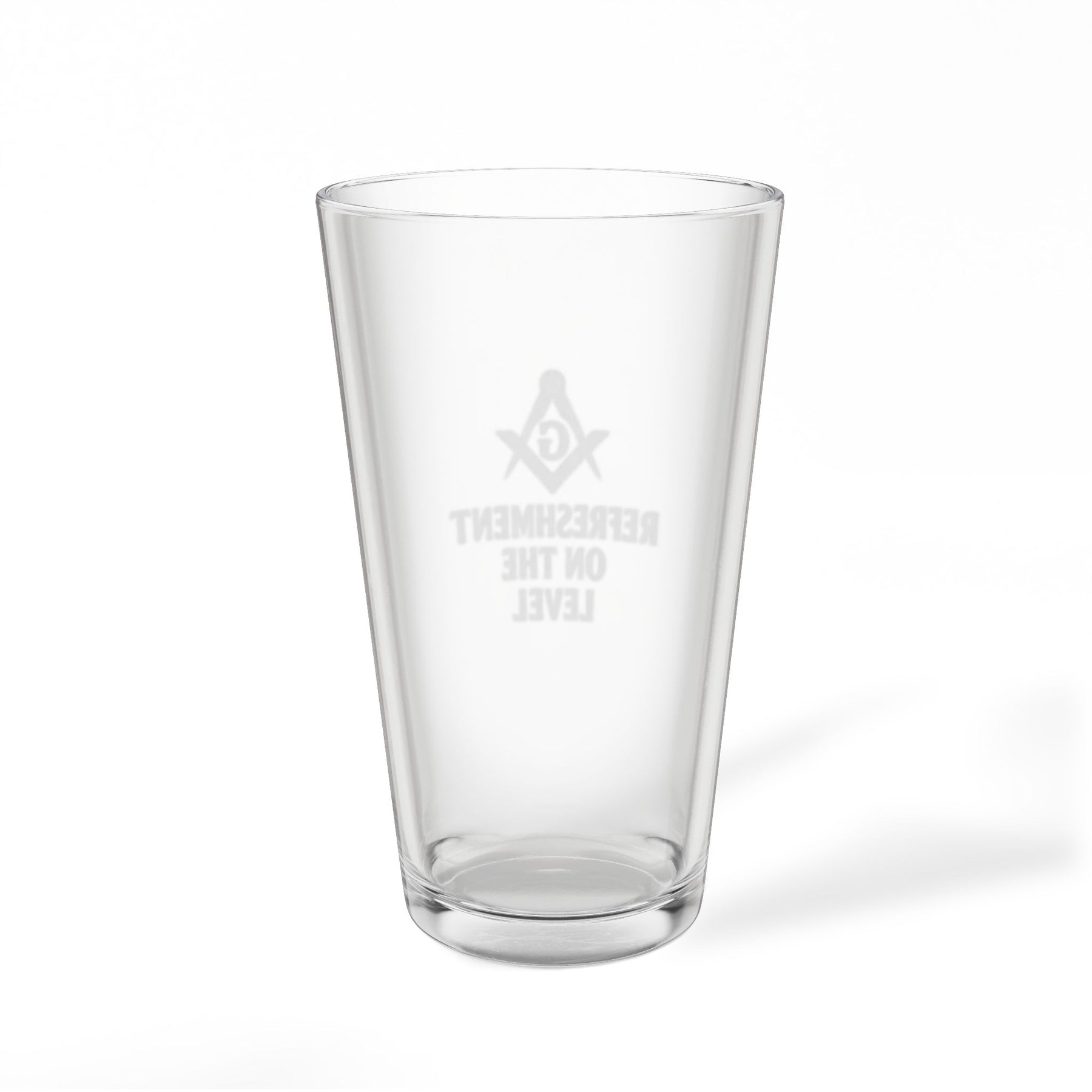 Master Mason Blue Lodge Pint Glass - Refreshment On The Level Square & Compass G