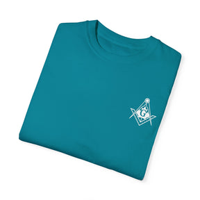 Master Mason Blue Lodge Canada Jurisdiction T-Shirt - Garment-Dyed Tee - Bricks Masons