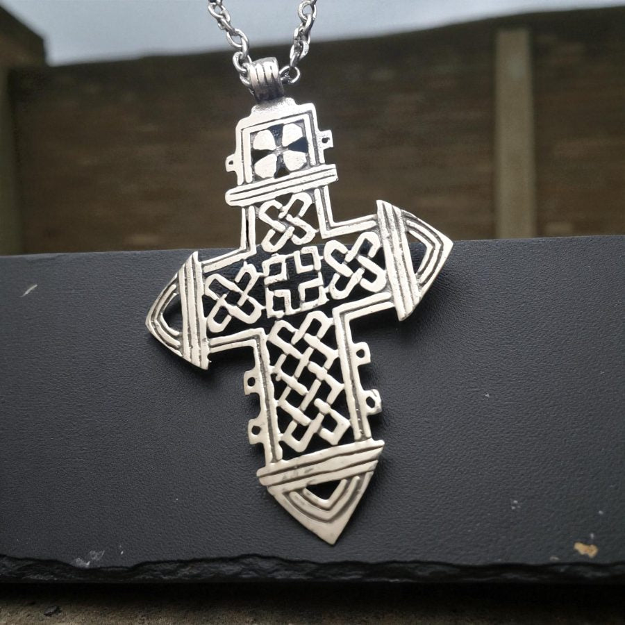 Rastafari Coptic Cross Pendant In Silver 6 X 4 Cm 13 Gr Art 1348 - Bricks Masons