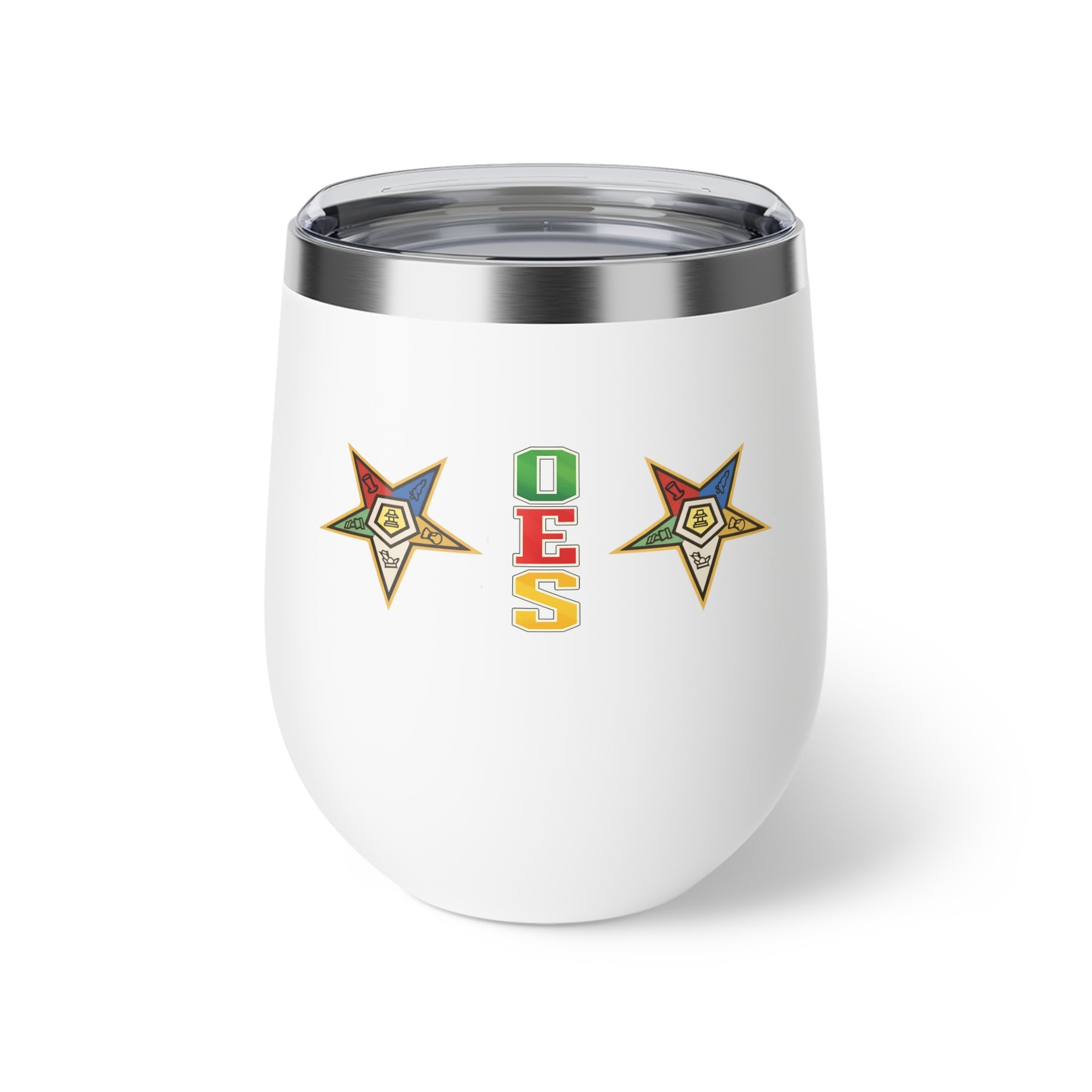 OES Vacuum Cup - Colorful Eastern Star & Initials - Bricks Masons