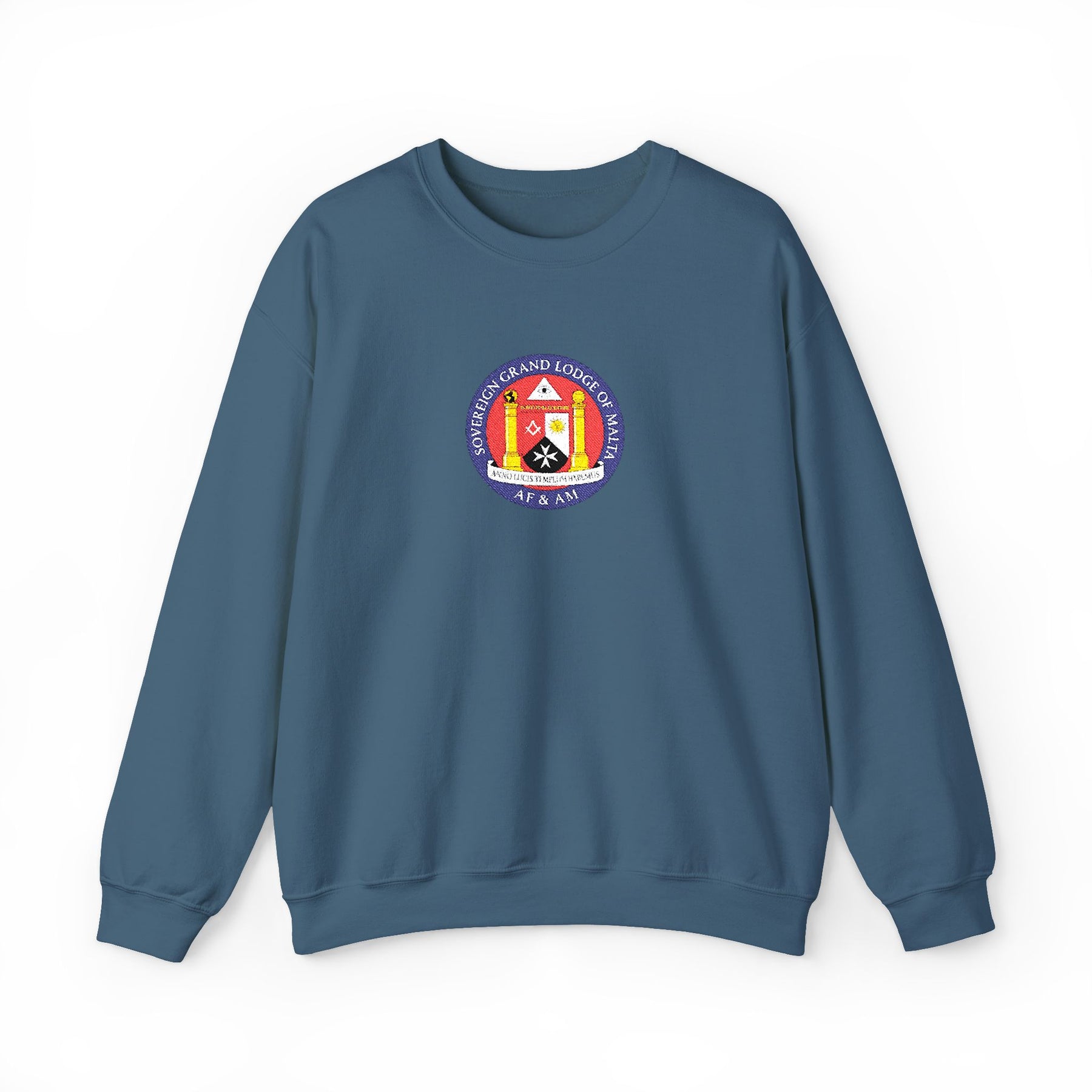 Malta Jurisdiction Sweatshirt - Crewneck Embroidered Emblem - Bricks Masons