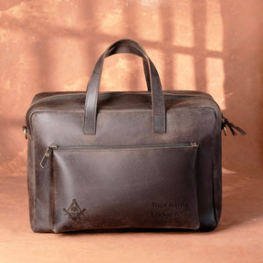 Widows Sons Briefcase - Dark Brown Cow Leather - Bricks Masons