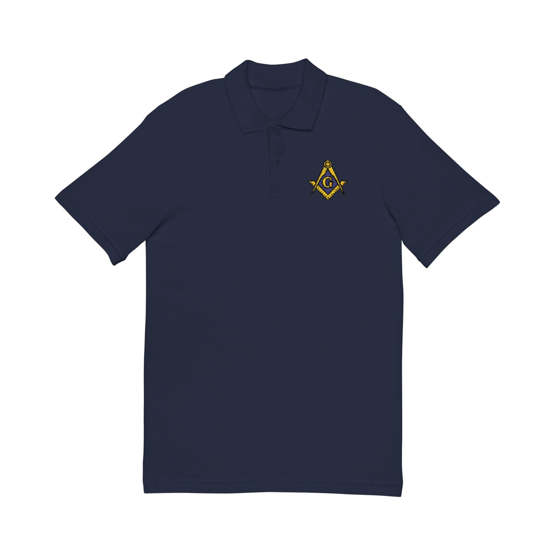 Master Mason Blue Lodge Polo Shirt - Embroidered Square & Compass G Cotton - Bricks Masons