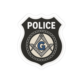Master Mason Blue Lodge Sticker Decal - Kiss-Cut Police Badge - Bricks Masons