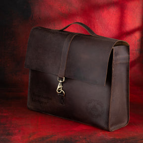 Grand Master Blue Lodge Briefcase - Genuine Cow Leather Convertible Bag - Bricks Masons