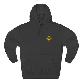 Master Mason Blue Lodge Canada Jurisdiction Hoodie - Three-Panel Fleece Front Motif - Bricks Masons