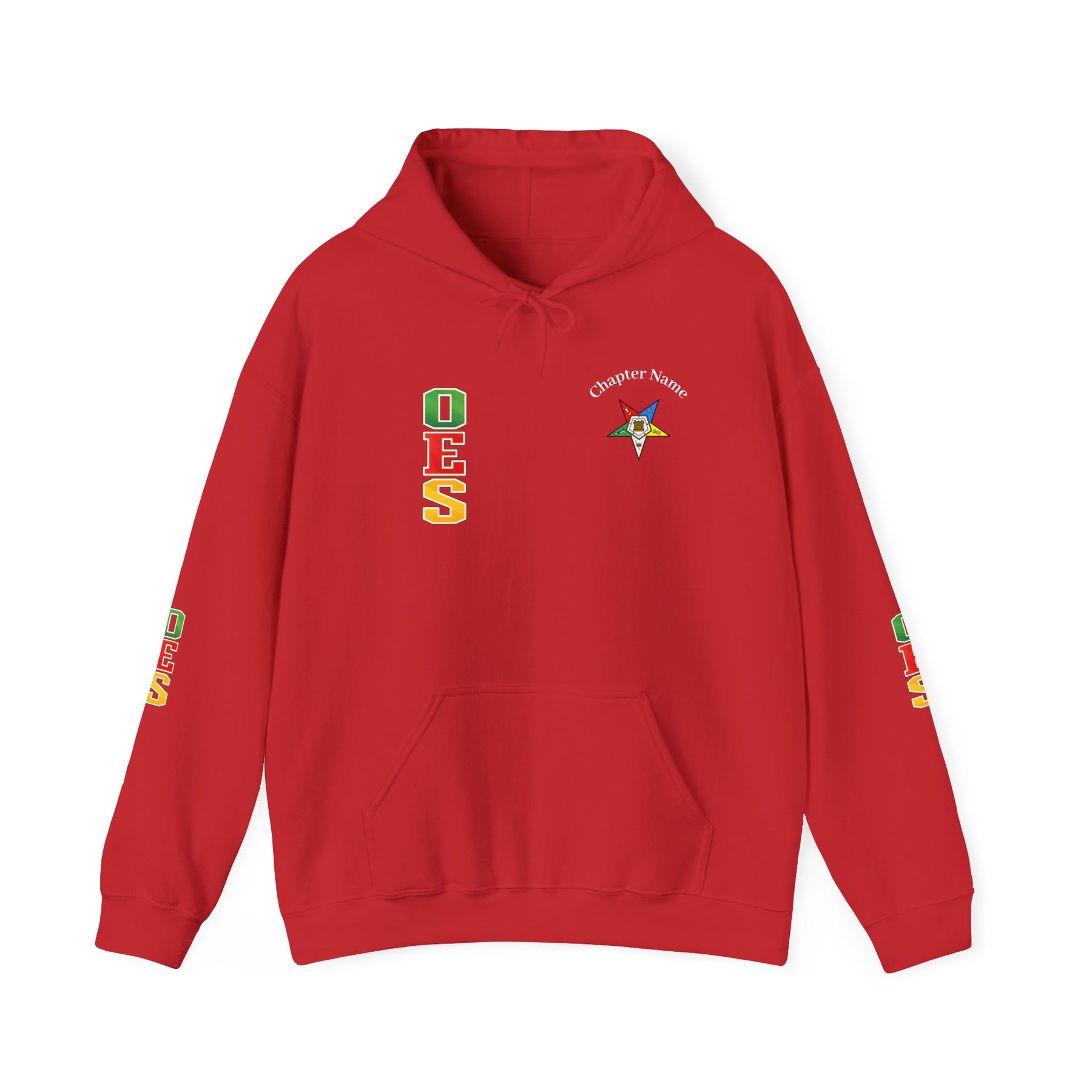 OES Hoodie - Colorful Eastern Star & Initials with Personalization - Bricks Masons
