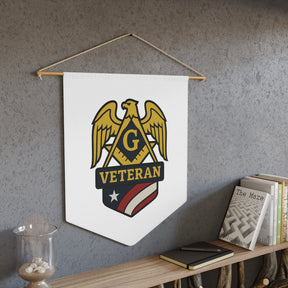 Master Mason Blue Lodge Pennant - Patriotic Veteran Symbol - Bricks Masons