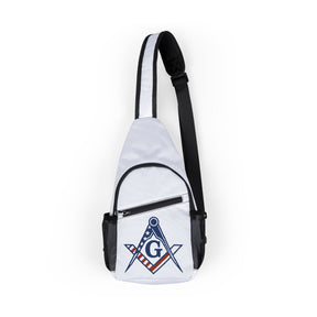 Master Mason Blue Lodge Crossbody Bag - US Flag Square & Compass G - Bricks Masons