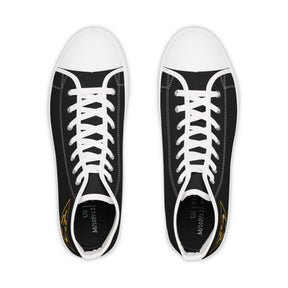 Grand Tiler of Solomon Sneaker - High Top Black & White Golden Emblem - Bricks Masons